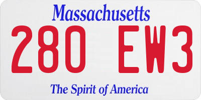 MA license plate 280EW3