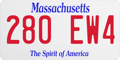 MA license plate 280EW4