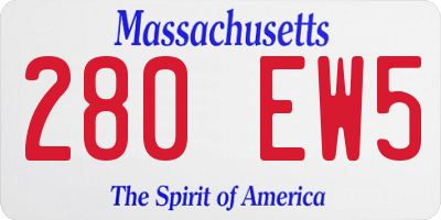 MA license plate 280EW5