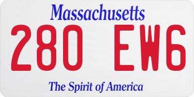 MA license plate 280EW6