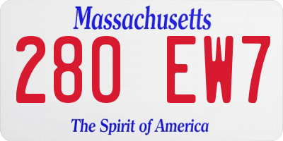 MA license plate 280EW7