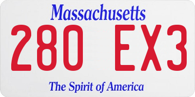 MA license plate 280EX3