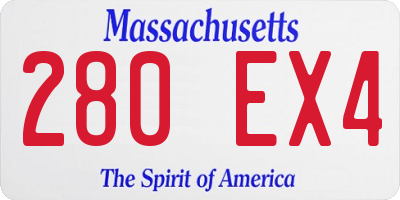 MA license plate 280EX4