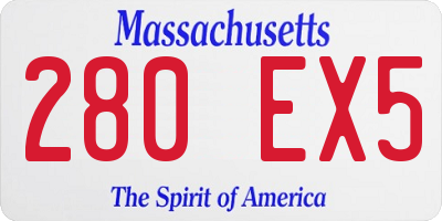 MA license plate 280EX5
