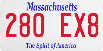 MA license plate 280EX8