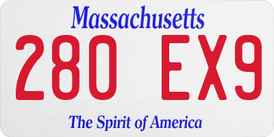 MA license plate 280EX9