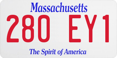 MA license plate 280EY1