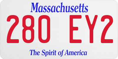 MA license plate 280EY2