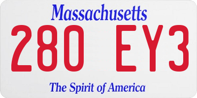 MA license plate 280EY3