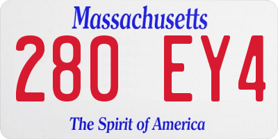 MA license plate 280EY4