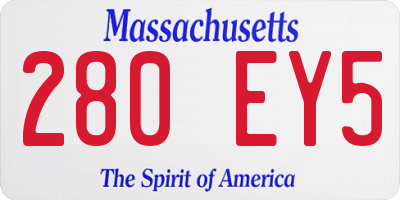 MA license plate 280EY5