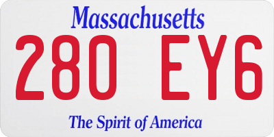 MA license plate 280EY6