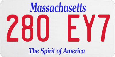 MA license plate 280EY7