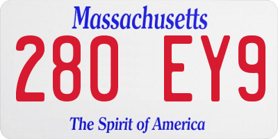 MA license plate 280EY9