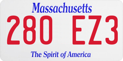 MA license plate 280EZ3