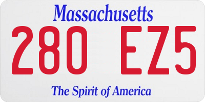 MA license plate 280EZ5