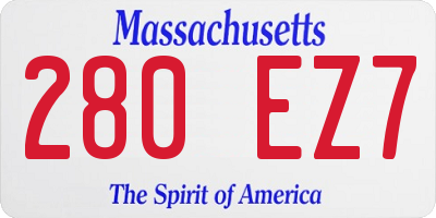 MA license plate 280EZ7