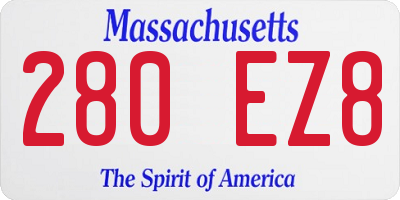 MA license plate 280EZ8