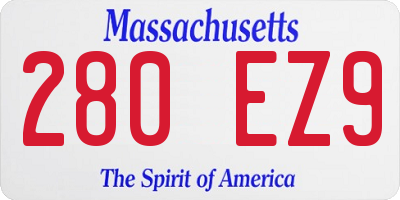 MA license plate 280EZ9