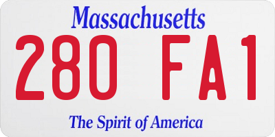 MA license plate 280FA1