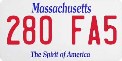 MA license plate 280FA5