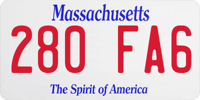 MA license plate 280FA6
