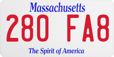MA license plate 280FA8