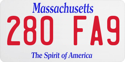 MA license plate 280FA9