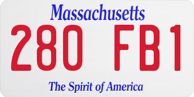 MA license plate 280FB1