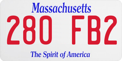 MA license plate 280FB2