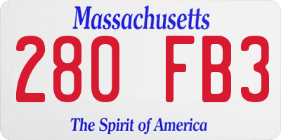 MA license plate 280FB3
