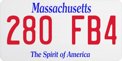 MA license plate 280FB4