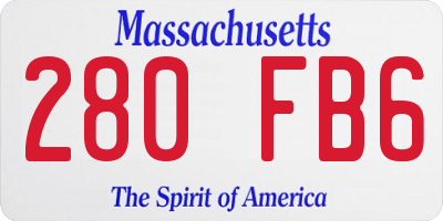 MA license plate 280FB6