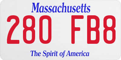 MA license plate 280FB8