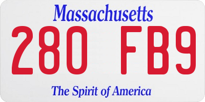 MA license plate 280FB9