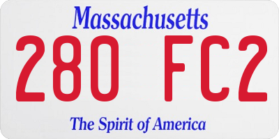 MA license plate 280FC2