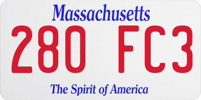 MA license plate 280FC3