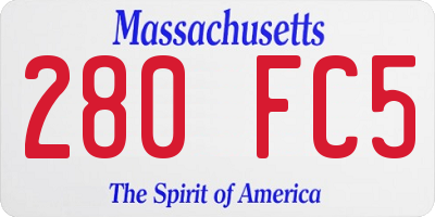 MA license plate 280FC5