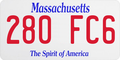MA license plate 280FC6