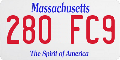MA license plate 280FC9