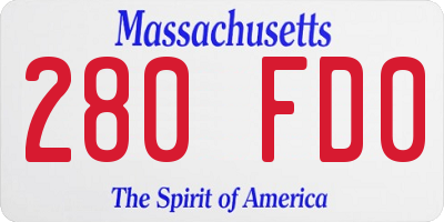 MA license plate 280FD0