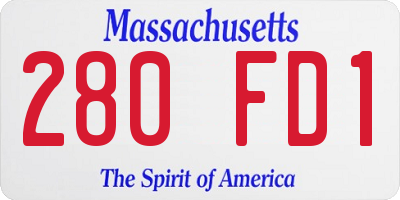 MA license plate 280FD1