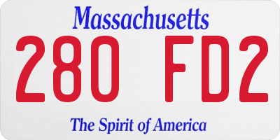 MA license plate 280FD2