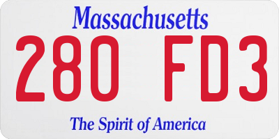 MA license plate 280FD3