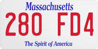 MA license plate 280FD4