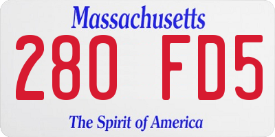 MA license plate 280FD5