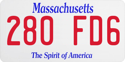 MA license plate 280FD6