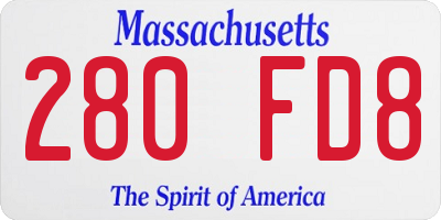 MA license plate 280FD8