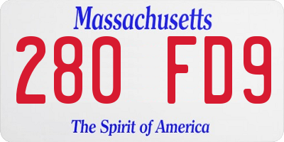 MA license plate 280FD9