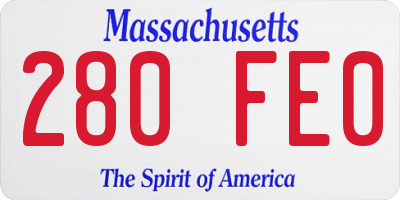 MA license plate 280FE0